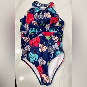 Like New High Neck One Piece Bathing Suit - M